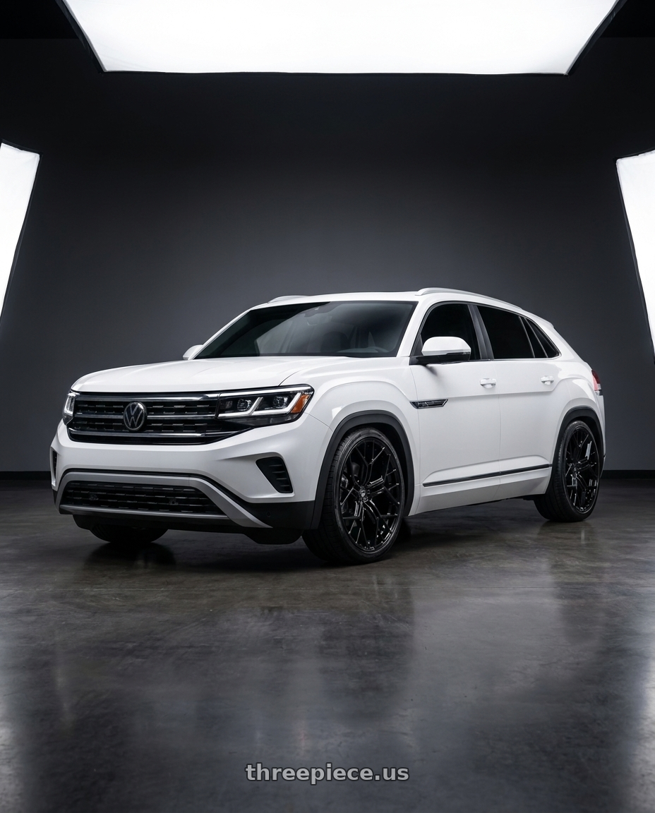 2022 Volkswagen Atlas Cross Sport with Fittipaldi FS371B 5x112 22x10.5 +42 Gloss Black wheels