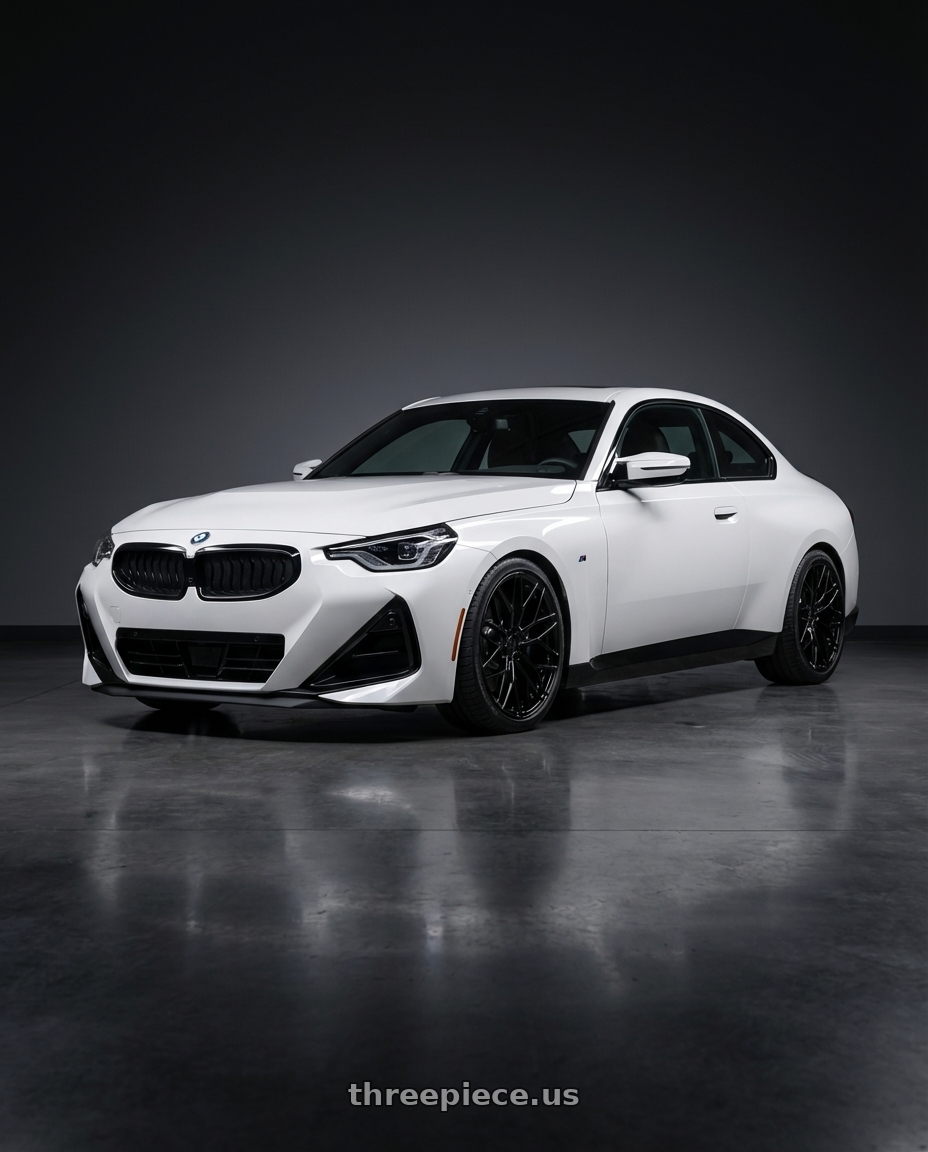 2024 BMW 2 Series G42 with Avant Garde Wheels M520R 5X112 19x8.5 +35 Gloss Black wheels