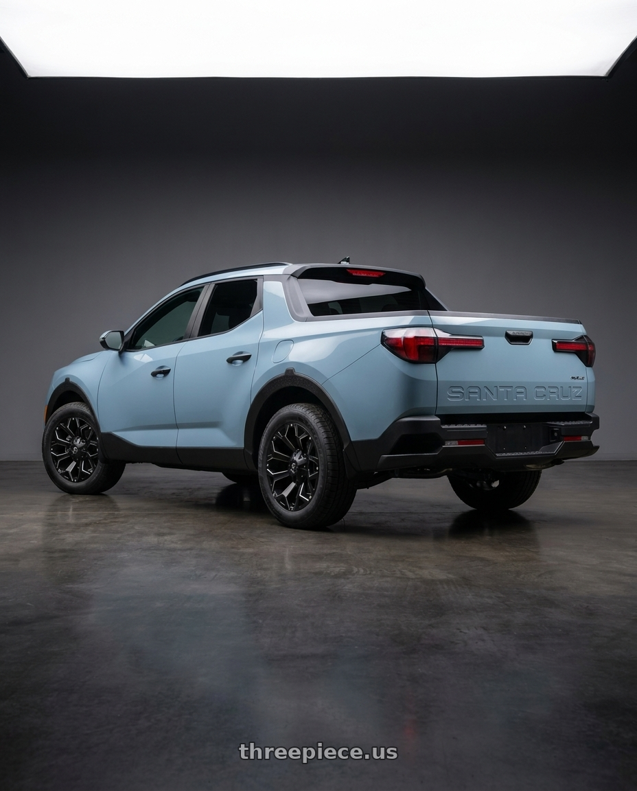 2026 Hyundai Santa Cruz SEL Activity  with Fuel 1PC D546 ASSAULT 5X114.3/5X120 20X9 +35 MATTE BLACK MILLED wheels rear three quarter view square tires