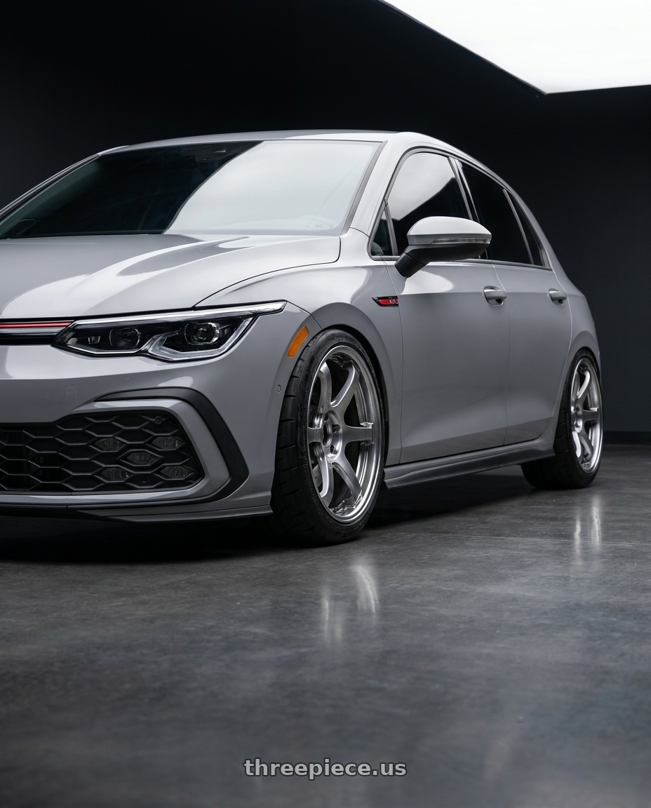 2024 Volkswagen gti moonstone with Ssr Reiner Type 6R 5x112 18X8 38 Super Low Disk Titan Silver wheels