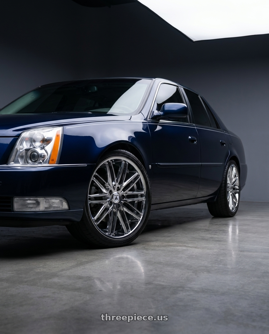 2009 Cadillac DTS with Asanti Black ABL-10 POLLUX 5X114.3 22X9 +35 CHROME wheels
