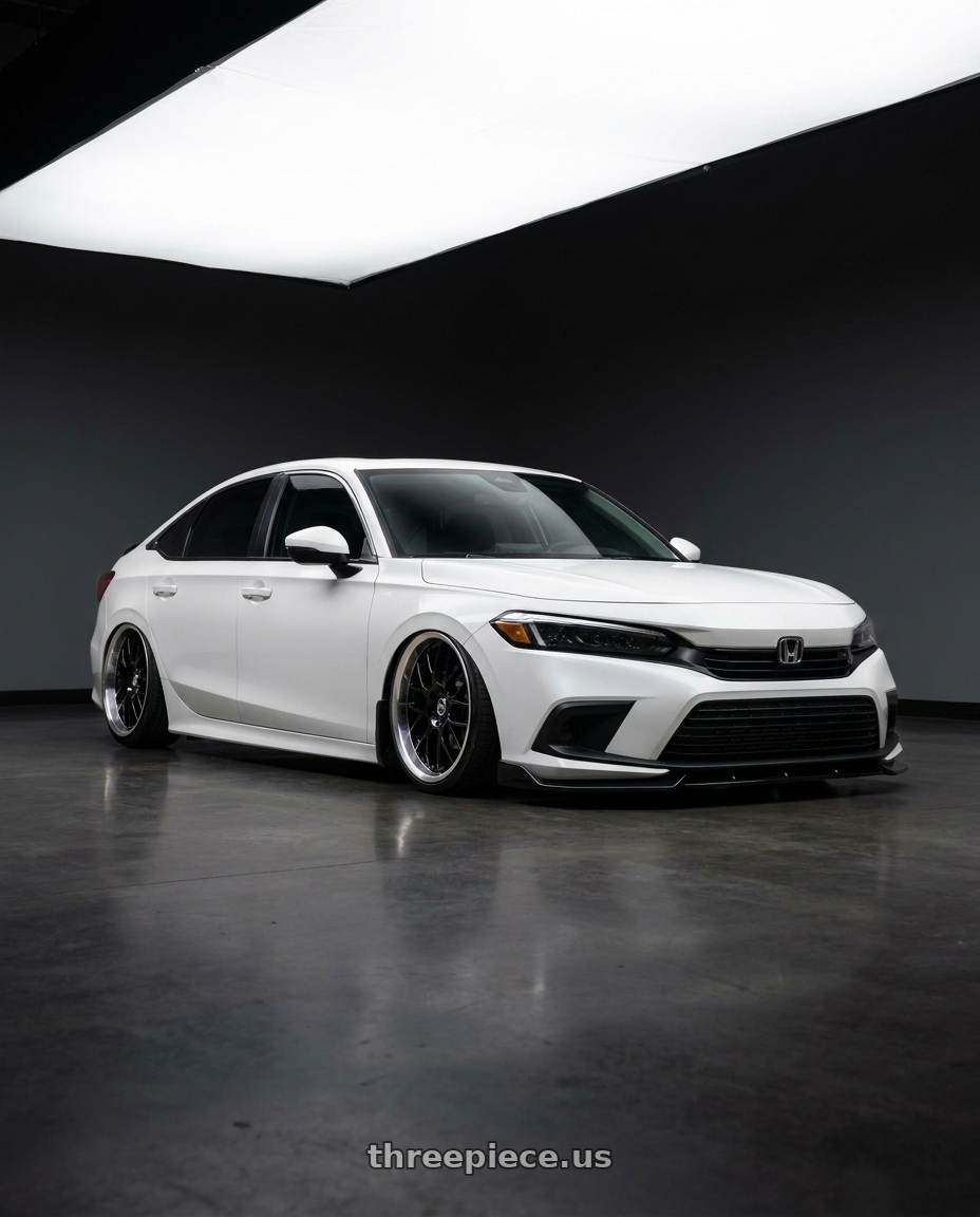2025 Honda civic with Enkei Lusso 5x114.3 18x8+40 Black w/ Machined Lip wheels