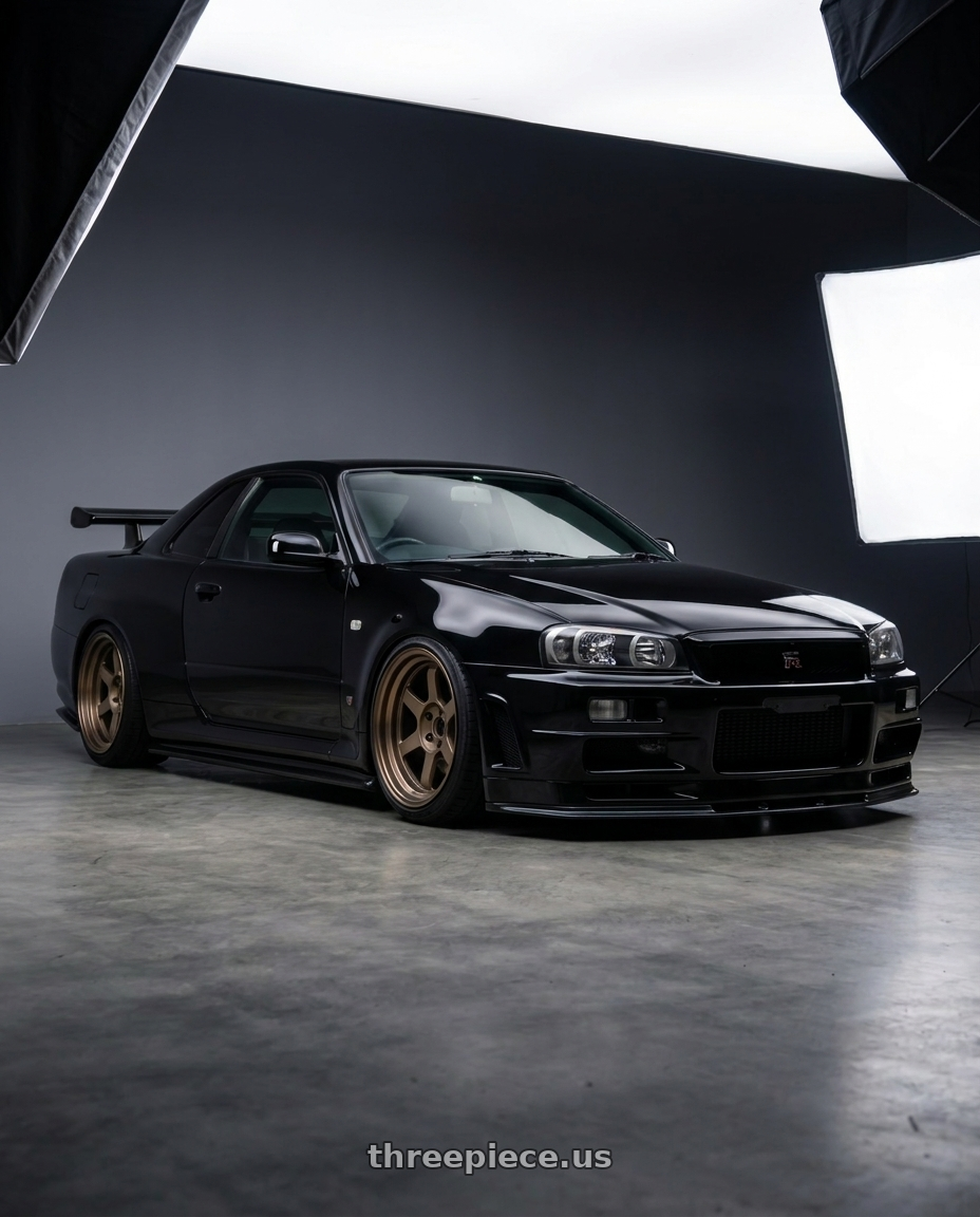 2000 Nissan gtr with Volk Racing TE37V 4x114.3 15x7.5+6 wheels