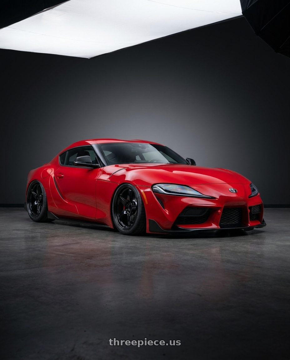 2023 Toyota GR Supra with Gram Lights 57CR 5x112 19x9.5+25 Glossy Black wheels