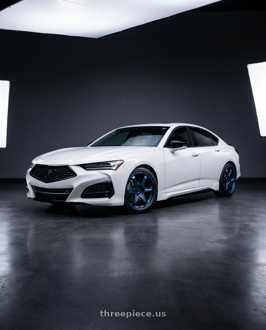 2022 Acura TLX 2 0T with Volk Racing TE37 SAGA S-PLUS 5x120 19x10 +34 MAG BLUE wheels