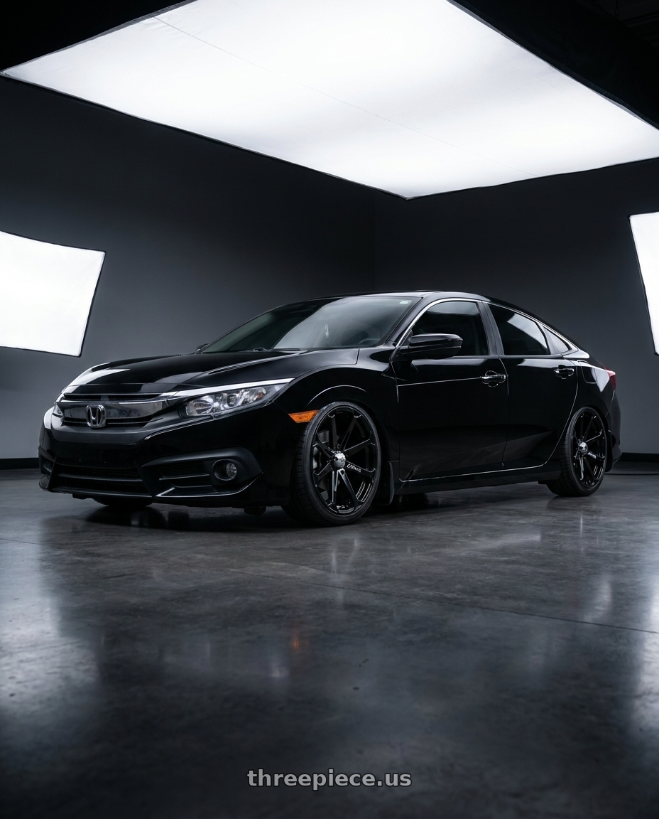2016 Honda civic with MSA Offroad Wheels M12 DIESEL 4X156 20X7 +10 GLOSS BLACK wheels