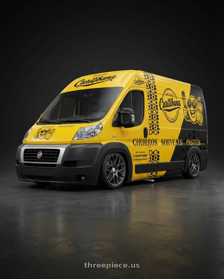 ducato maxicargo 2014 with TSW NURBURGRING 5X114.3 17X7.5 +45 MATTE GUNMETAL wheels front three quarter view slammed stance