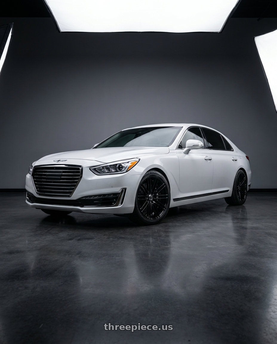 2018 genesis g90 ultimate with MARQUEE WHEELS M3246 5x114.3 20x9+35 GLOSS BLACK wheels