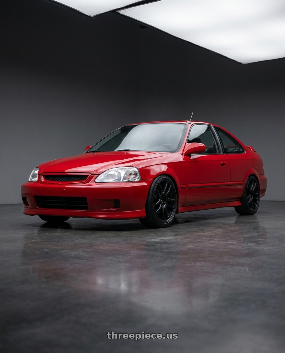 2000 Honda Civic Si Milano with Work Emotion Cr Kiwami 4x100 17x7 +38 Matte Black wheels