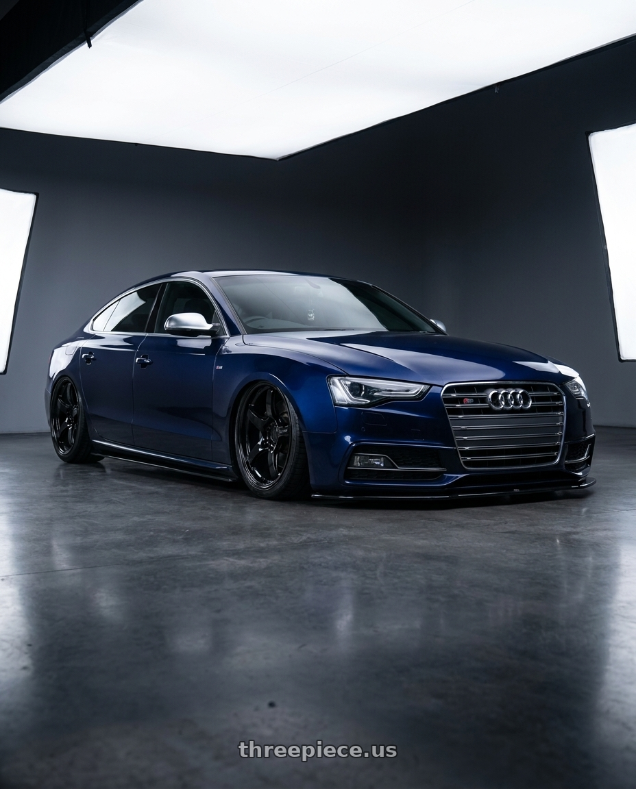 2014 Audi S5 B8 with Gram Lights 57CR 5x112 19x9.5+25 Glossy Black wheels