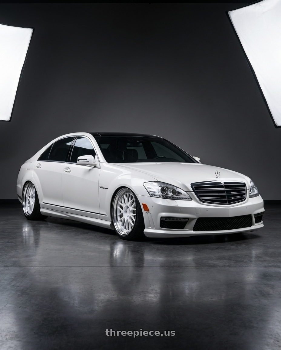 2012 Mercedes S600 with Volk Racing 21A 5x112 18x10.5 +30 DASH WHITE/ DC wheels
