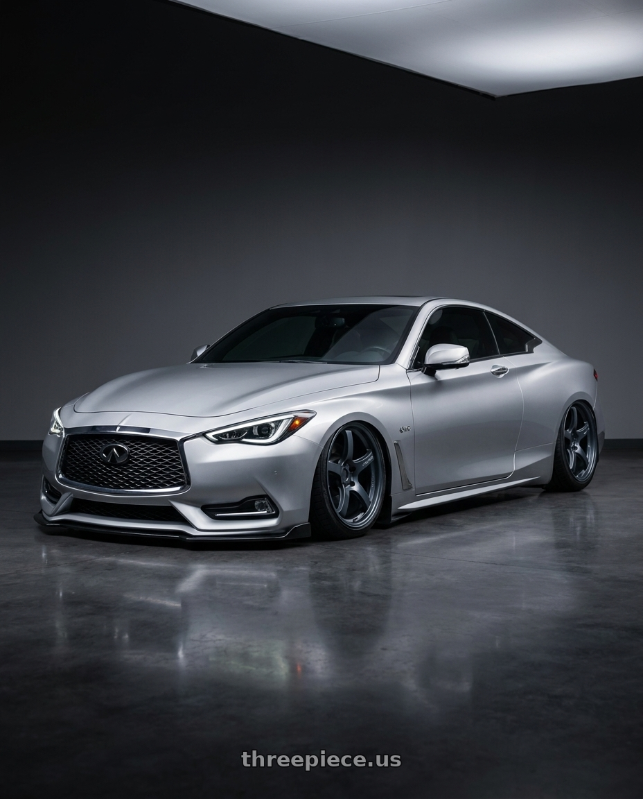 2020 Infiniti Q60 with Gram Lights 57CR 5x114.3 19x9.5+35 Gunblue II wheels