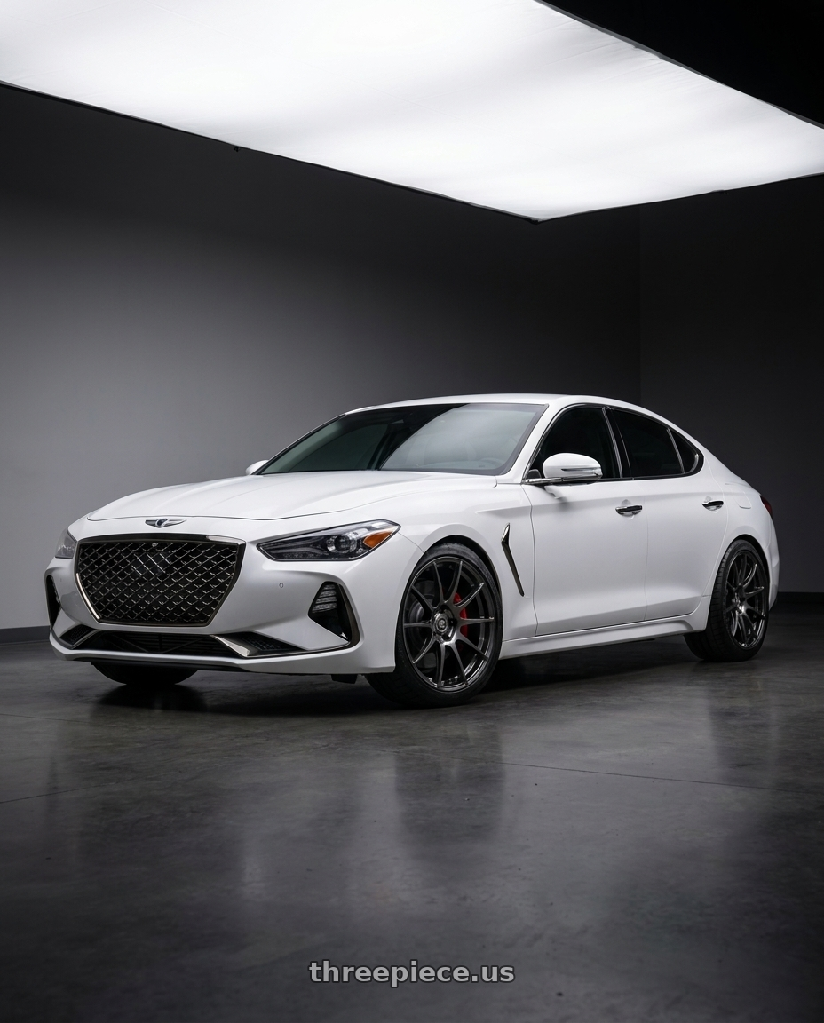 2019 Genesis G70 with Volk Racing G16 M-SPEC 5x114.3 19x9.5 +36 PRESSED BLACK CLEAR wheels