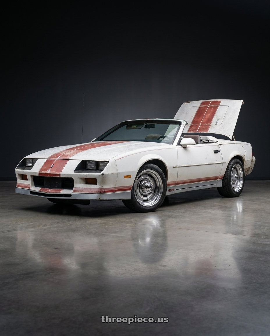 1983 chevy camaro with Vision American-Muscle 55 Rally 5x120.65 15x4+0 Silver wheels