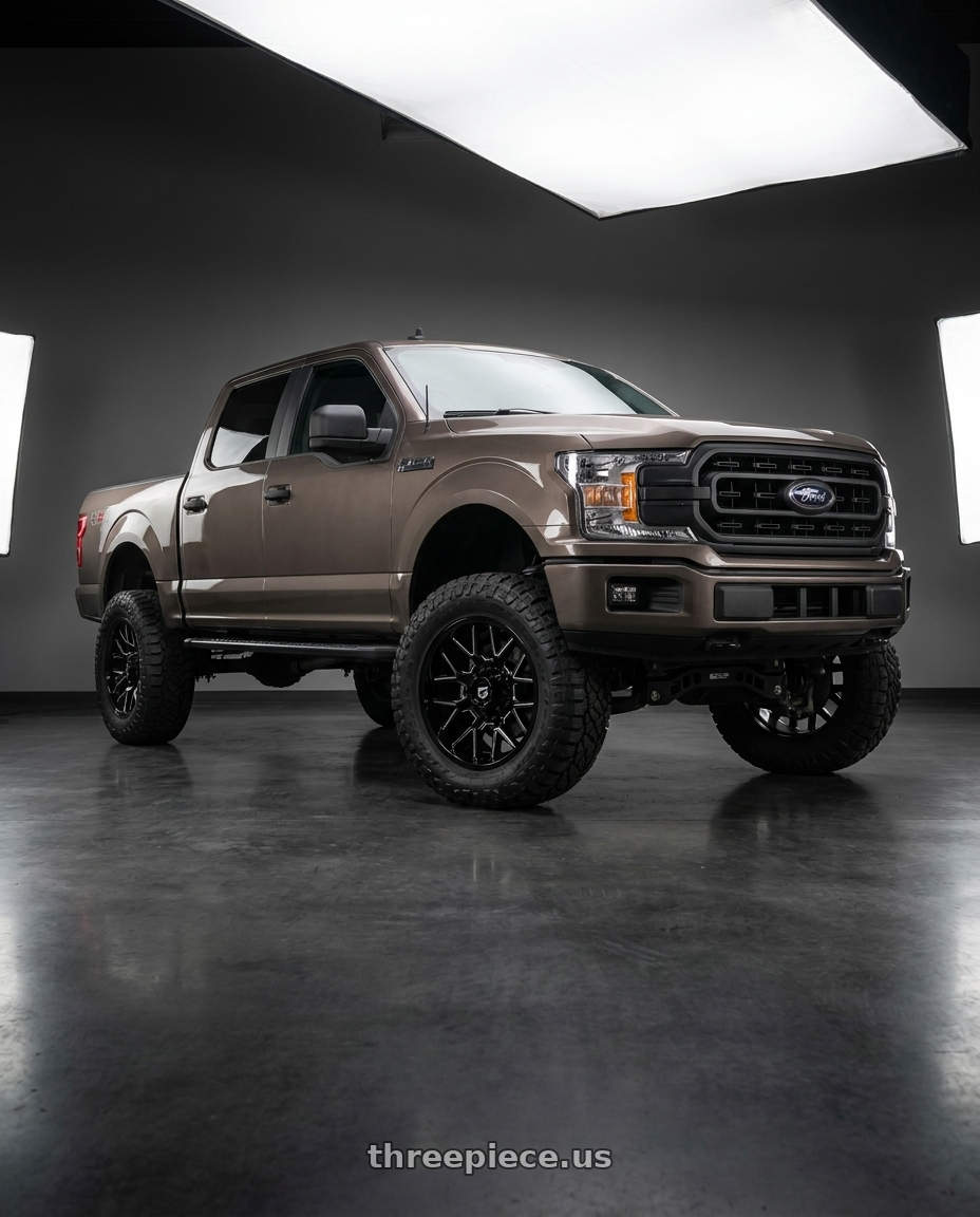 2019 Ford F-150 with Gear Off Road 768BM 6X135/6x139.7 20x9 +0 Gloss Black Milled wheels