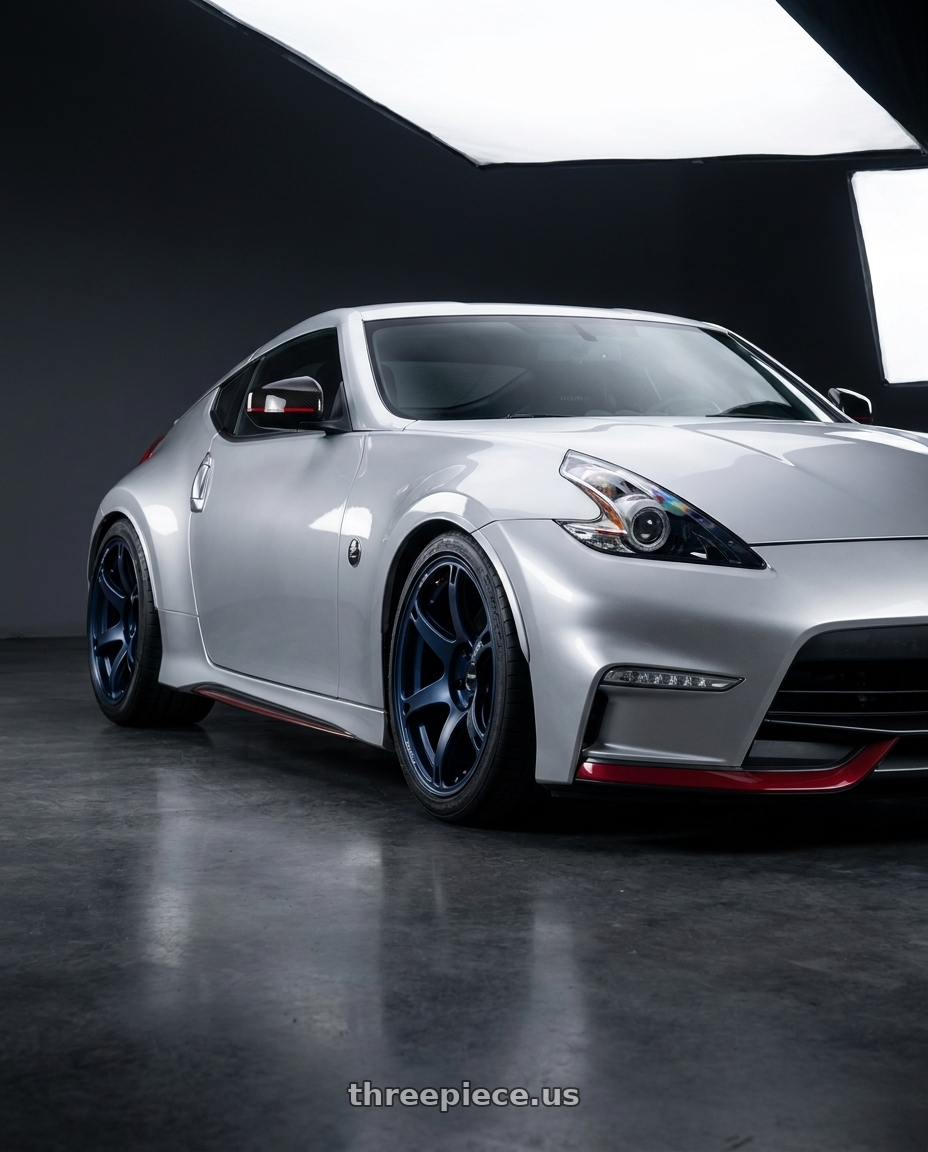 2018 Nissan 370Z Nismo with Volk Racing TE037 6061 5x120 18x10.5 +20 MAG BLUE wheels