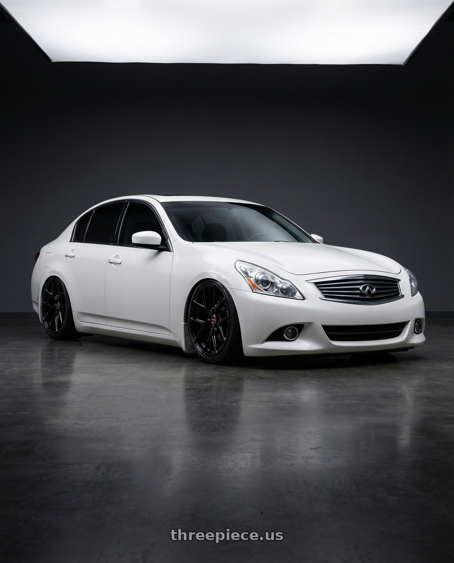 2012 Infiniti G37 with Vossen HF-5 19x8.5 / 5x114.3 / ET32 / Flat Face / 73.1 - Gloss Black Wheel - HF5-9N60 wheels