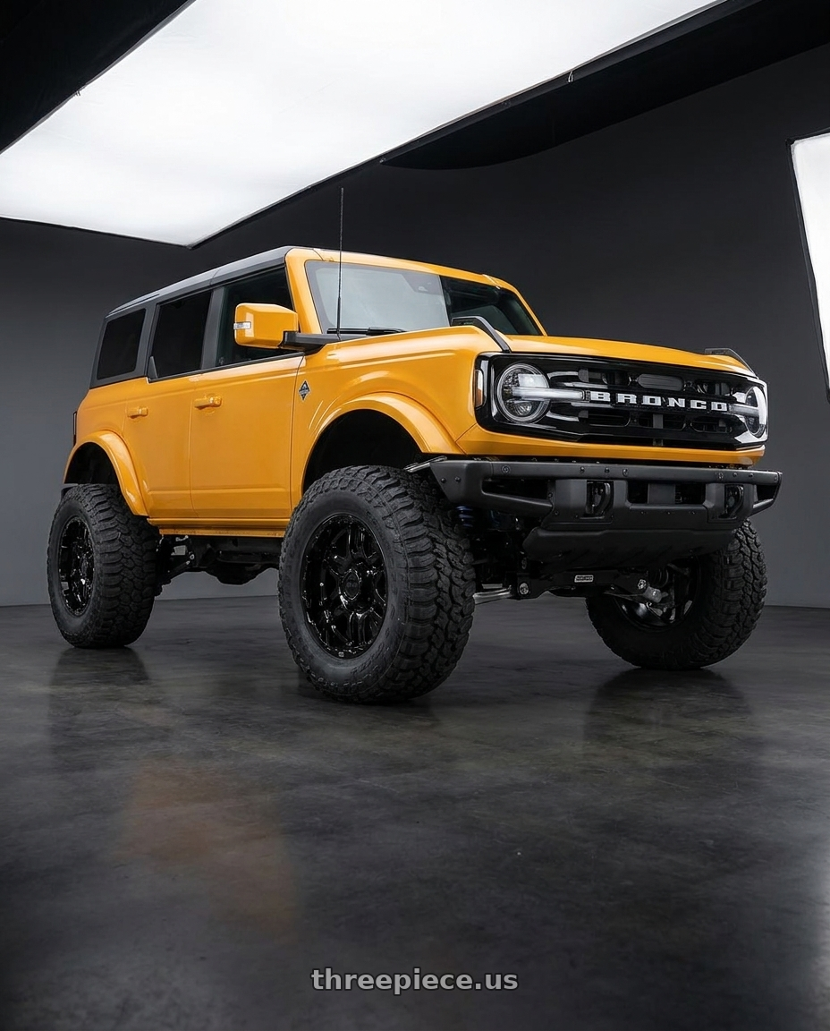 2024 Ford Bronco with Gear Off Road 713B 6x139.7 20x9 +10 Gloss Black wheels