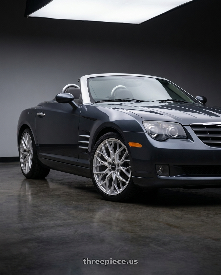 2007 chrysler crossfire with F1R FS3 5x112 19x8.5 +35 Machine Silver wheels