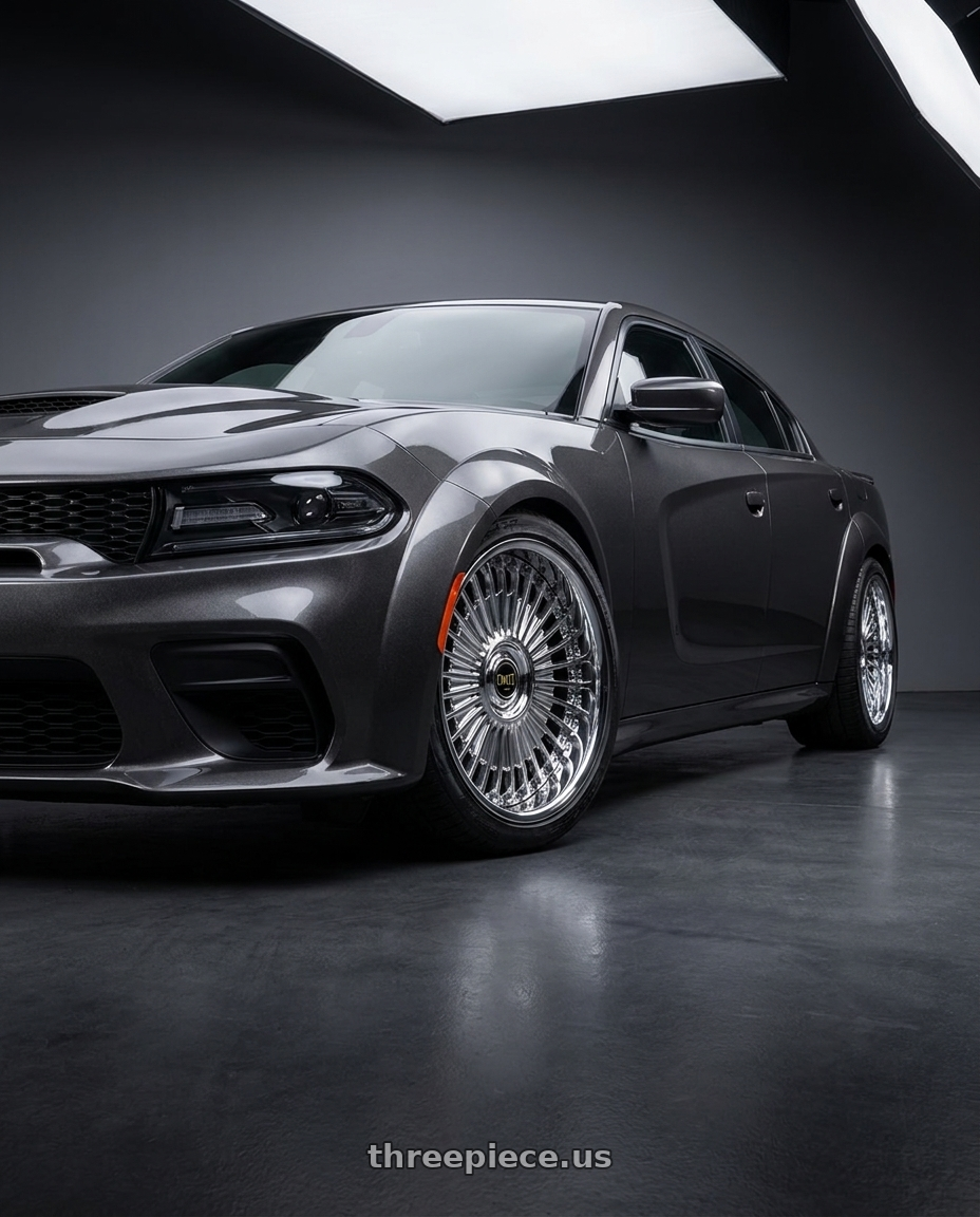 2023 dodge charger wb with Work Emitz 5x115 Chrome 20x11.5 +45 wheels