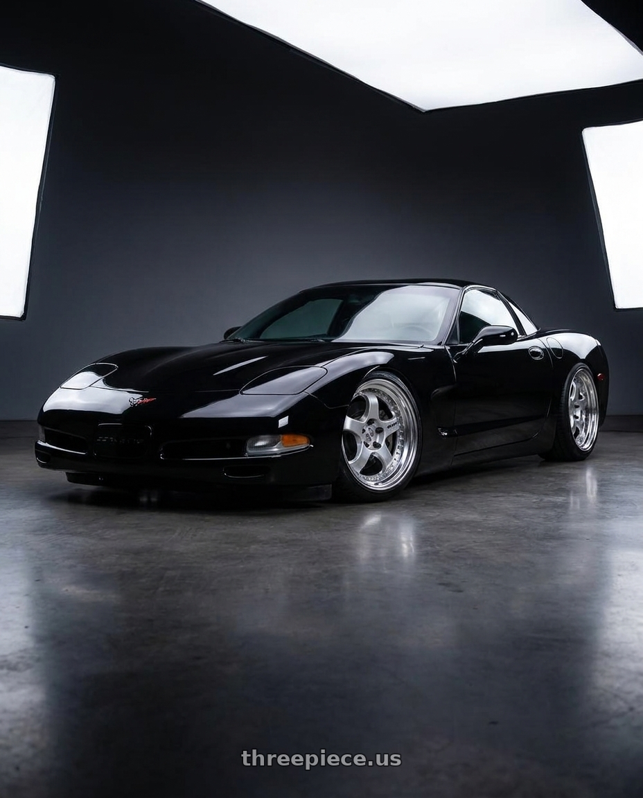 2000 Chevrolet Corvette Base with Work Meister S1 3P 5x120.65 19x9.5+50 R Disk Silver wheels
