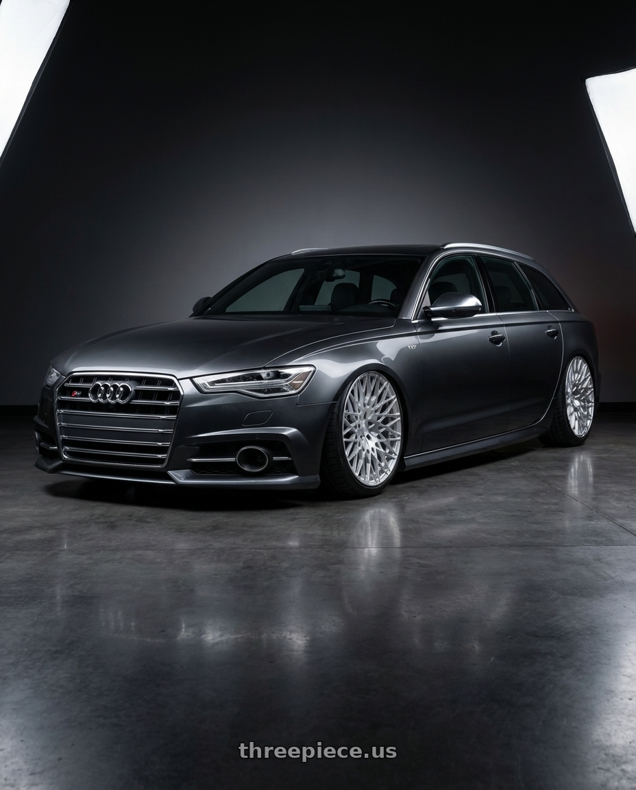 2016 Audi S6 C7 with Avant Garde Wheels M540 5X112 20x10 +25 Silver Machined wheels