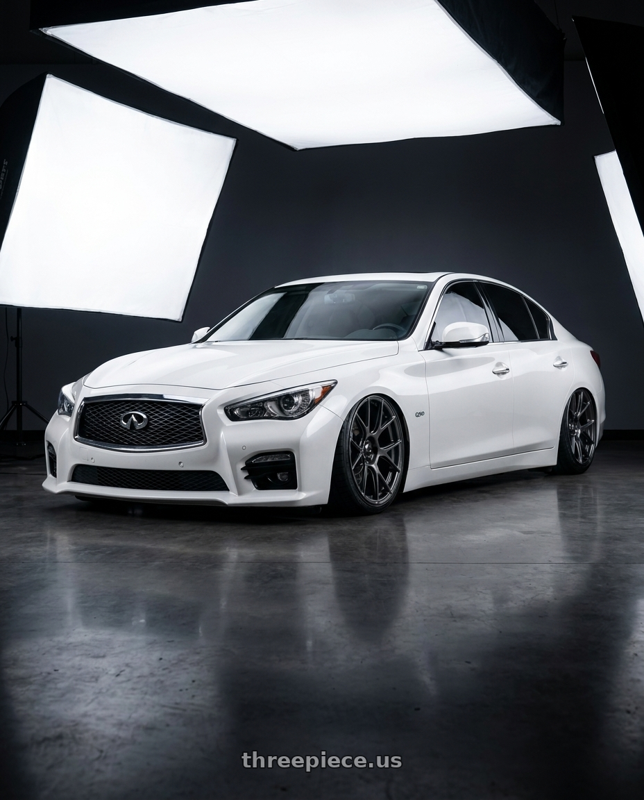2020 Infiniti Q50 with Konig Ampliform 5x114.3 20x9.5+25 Dark Metallic Graphite wheels