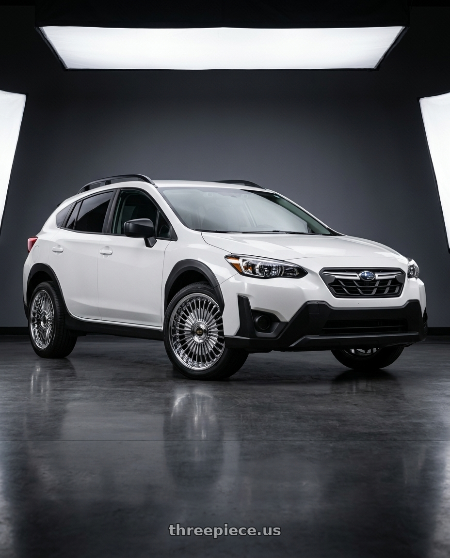 2022 Subaru Crosstrek with Work Emitz Black Polish 5x100 19x7.5 +45 wheels