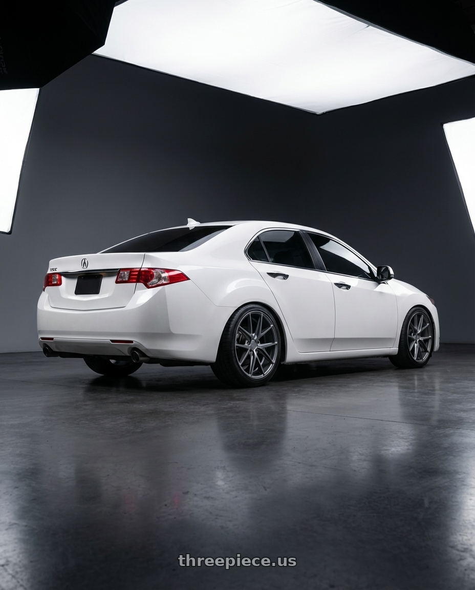 2013 Acura TSX with Niche 1PC M116 MISANO 5X114.3 18X9.5 +40 MATTE GUN METAL wheels rear three quarter view square tires