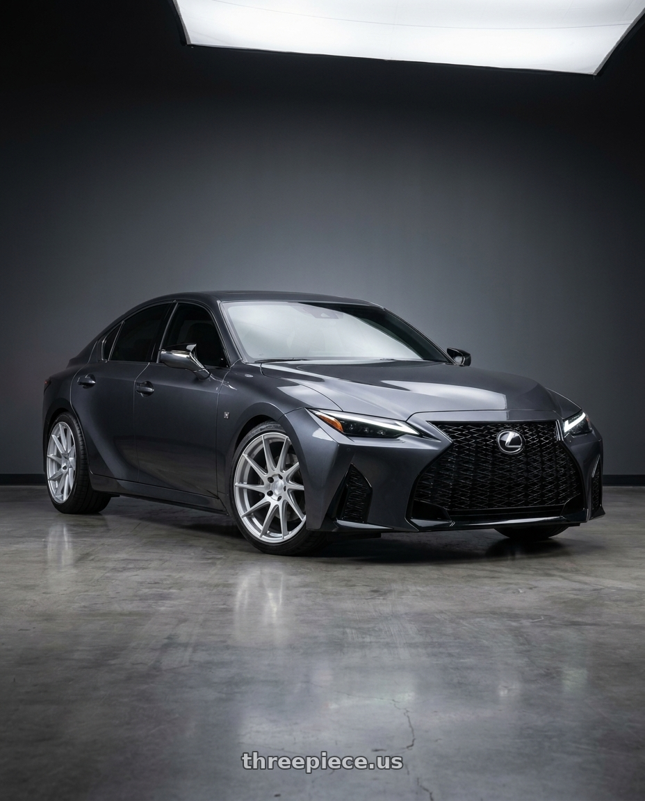 2026 Lexus IS350 with Aodhan AH09 5x100 18x9.5 +35 Gloss Silver Machined Face wheels