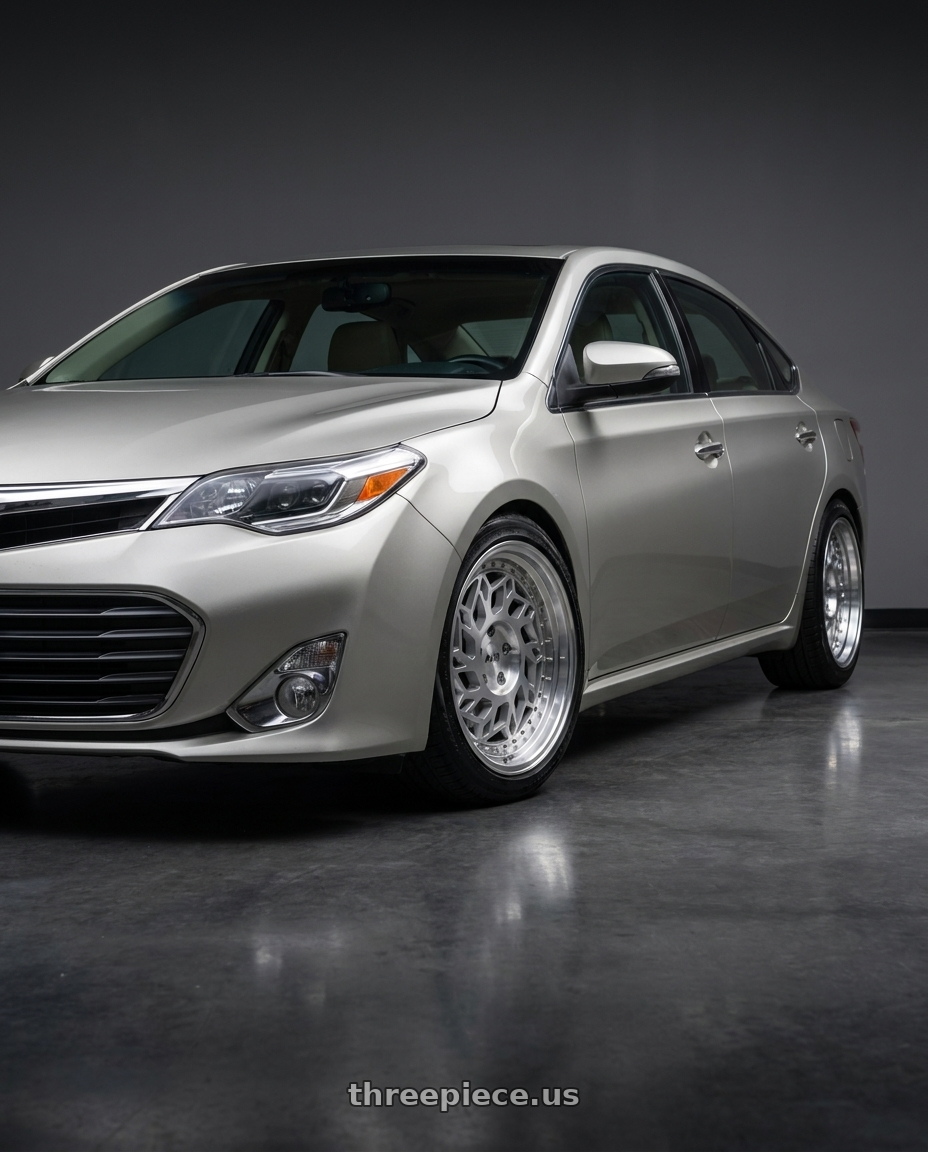 2013 toyota avalon with F1R R32 5x114.3 18x8.5 +33 Machine Silver/Polish Lip wheels