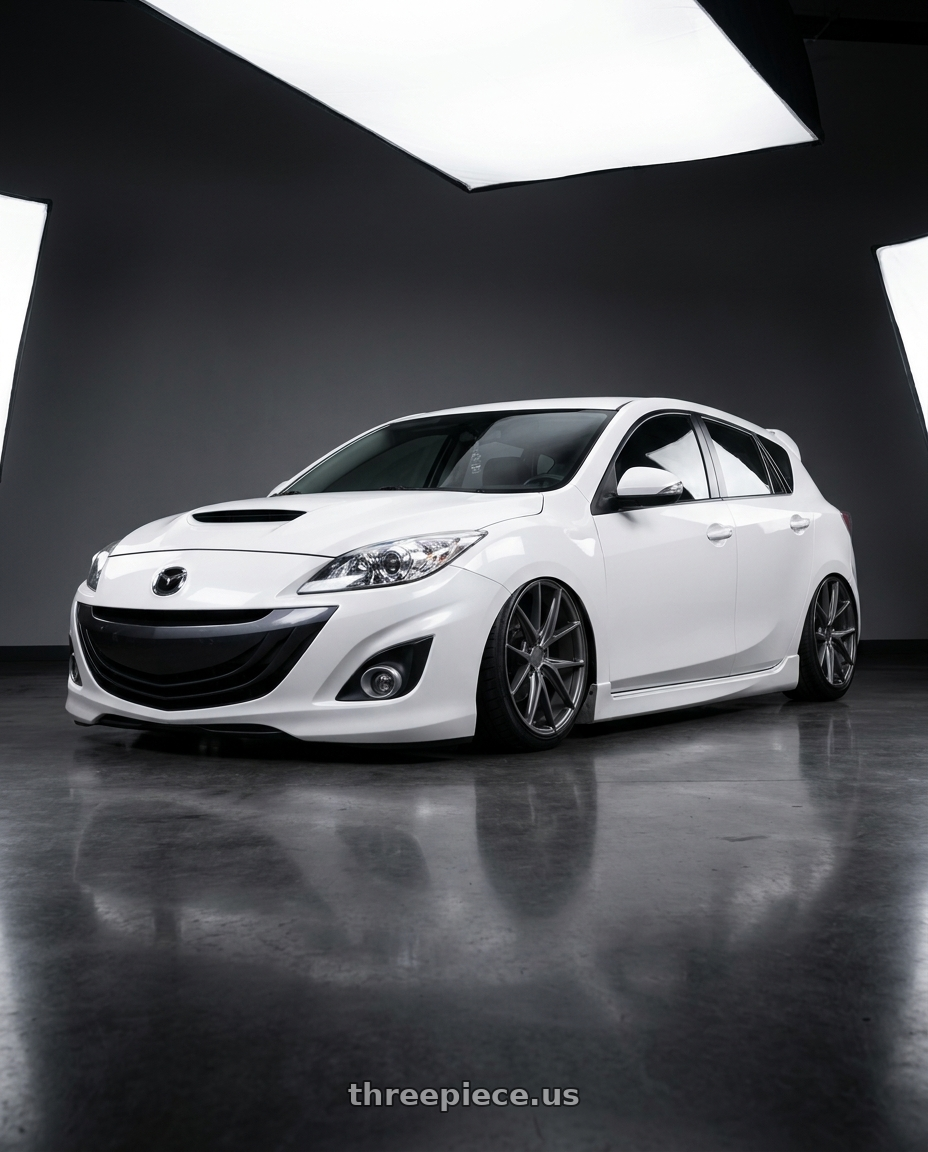 2012 Mazda Mazdaspeed3 with Niche 1PC M116 MISANO 5X114.3 18X9.5 +40 MATTE GUN METAL wheels