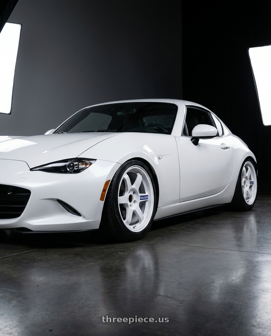 2025 Mazda miata  with Volk Racing TE37 Gravel 5x114.3 15x7.0+35 White wheels