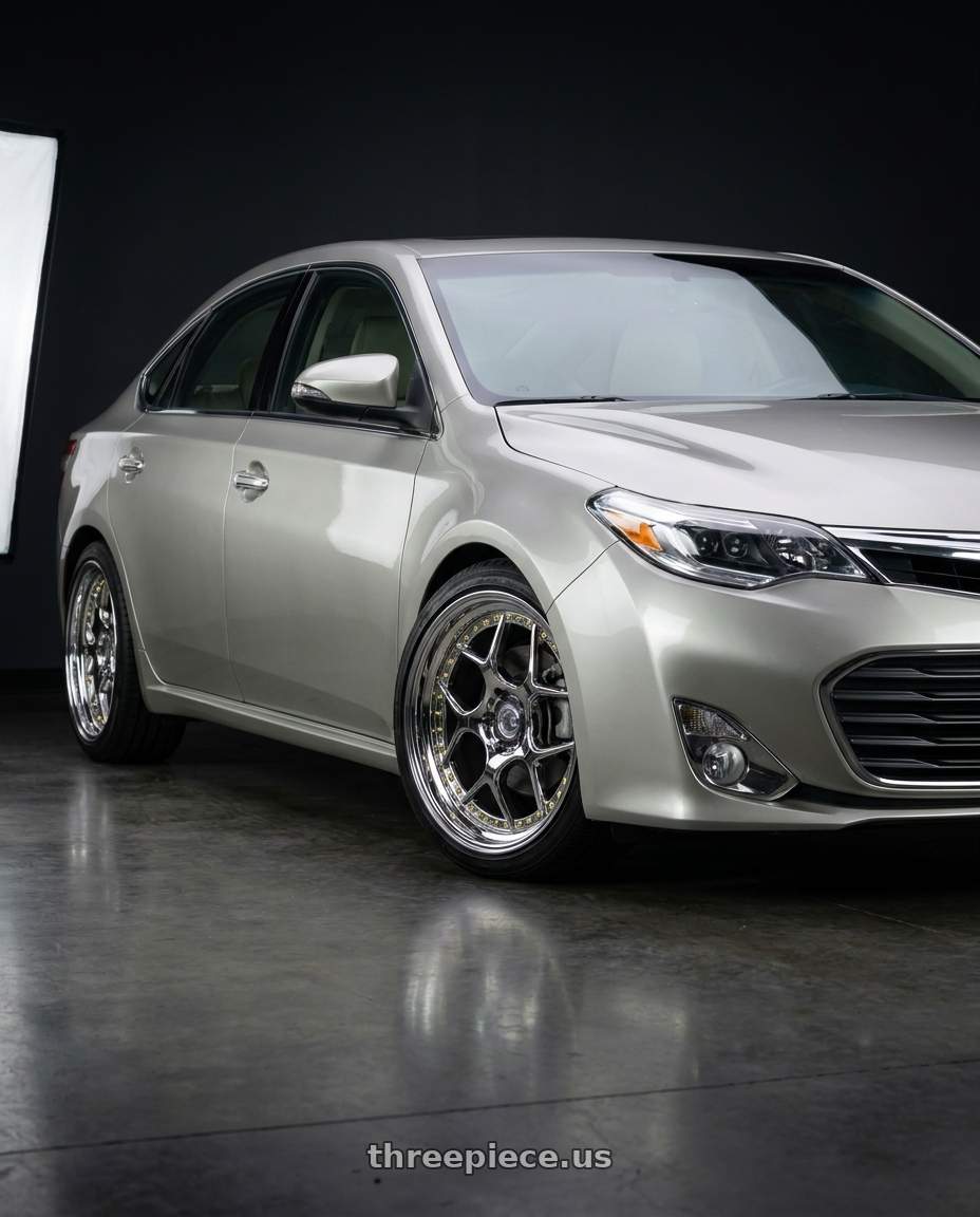 2013 toyota avalon with Aodhan DS01 5x114.3 18x8.5+35 Vacuum Chrome W/ Gold Rivets wheels