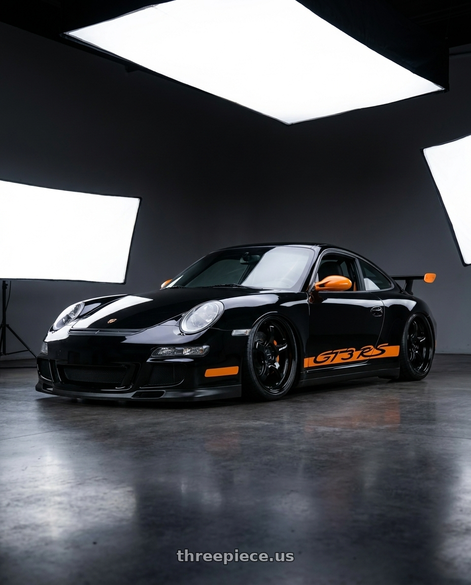 2007 Porsche 911 Gt3 Rs with WedsSport RN-05M 5x112 19x9.0+30 Gloss Black wheels
