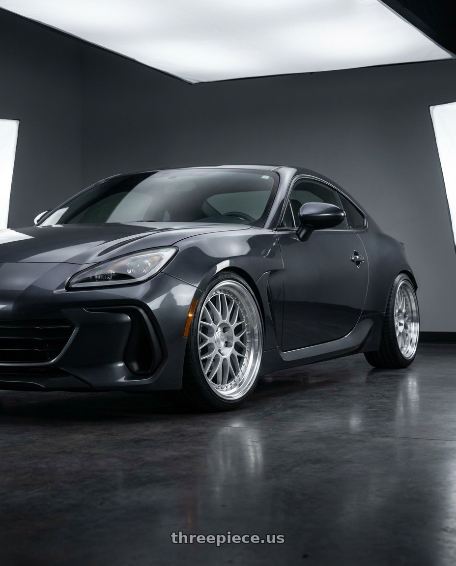 2023 Subaru BRZ premium with Aodhan AH02 5x100 18x9.5+35 Silver w/ Machined Lip wheels