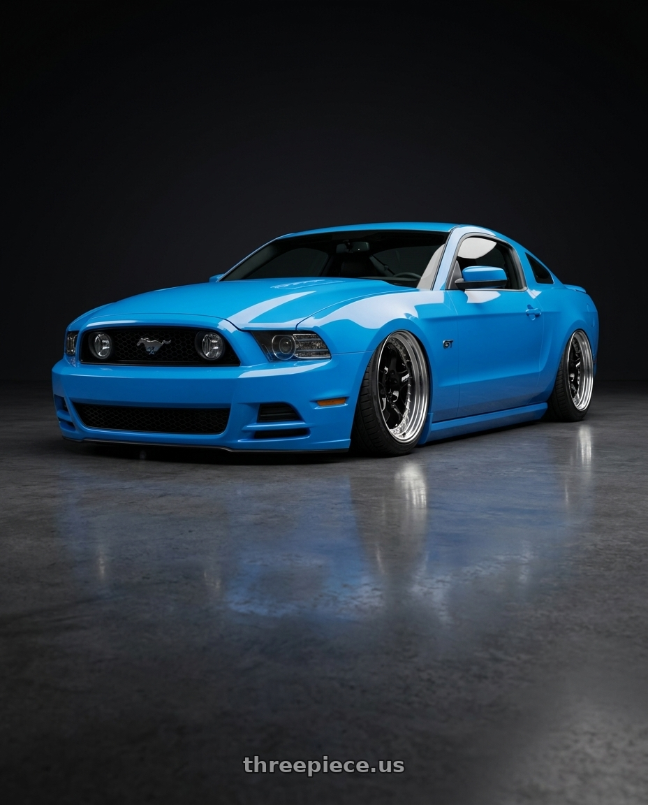 2013 Mustang s197 with Work Meister S1 3P 5x100 18x7+48 A Disk Black wheels