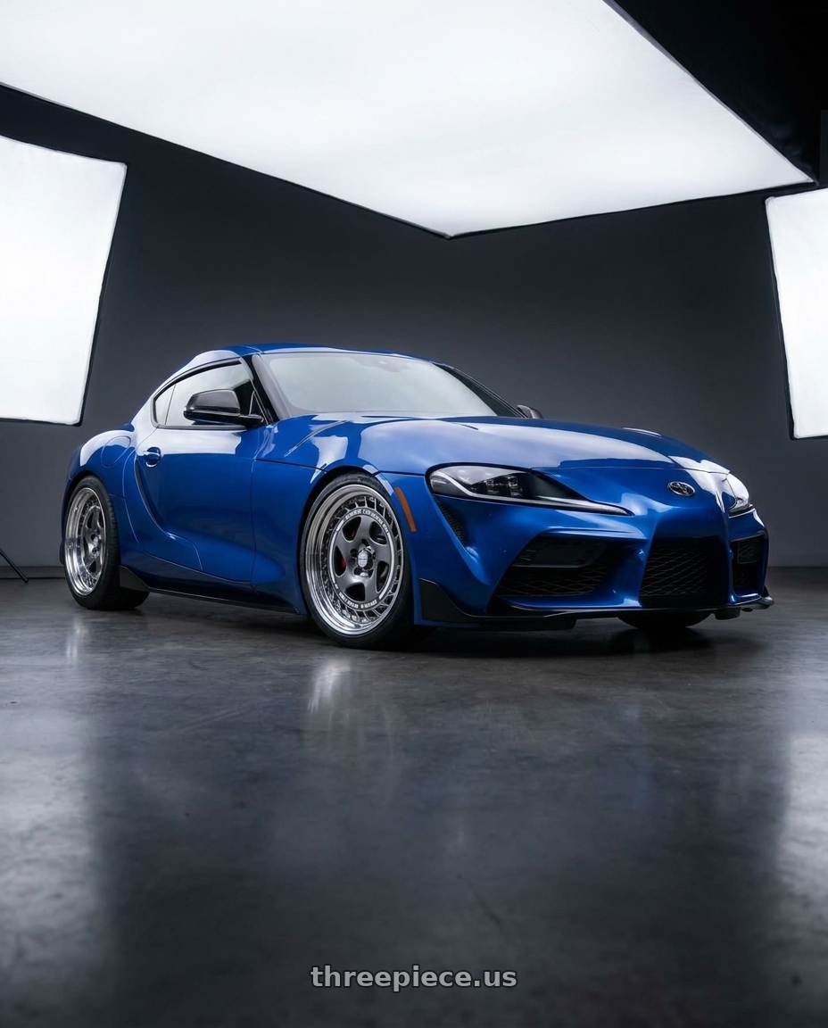 2026 toyota supra with FORMULA AERO SPOKE 5X100 19X11.5+5 SL Disk Titan Silver wheels