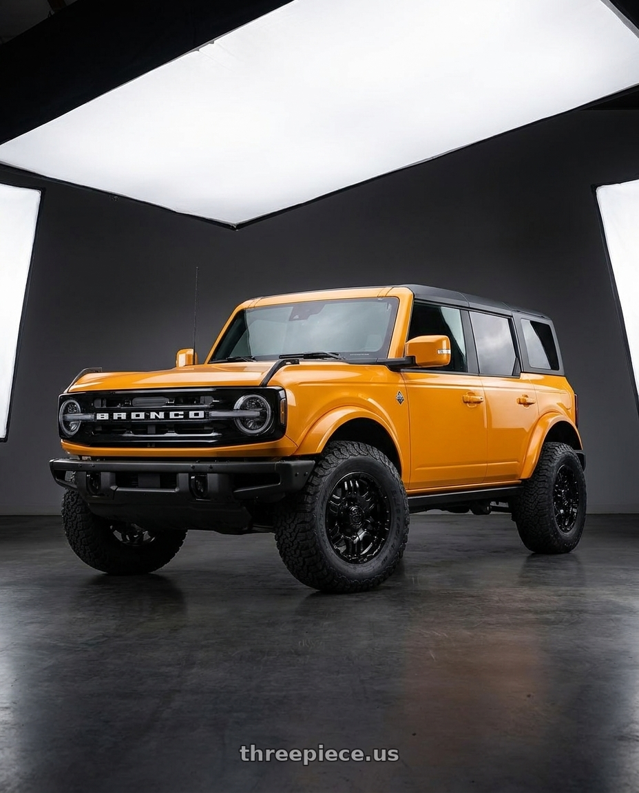 2024 Ford Bronco with Gear Off Road 713B 6x139.7 17x9 +10 Gloss Black wheels