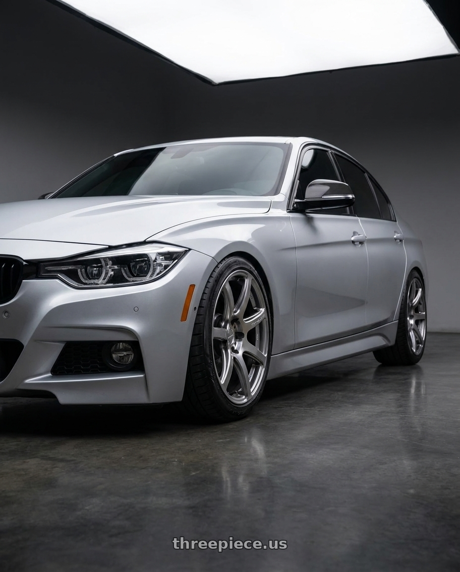 2017 BMW 340i with Work Emotion T7r 5x120 18x8.5 +45 Gt Silver wheels