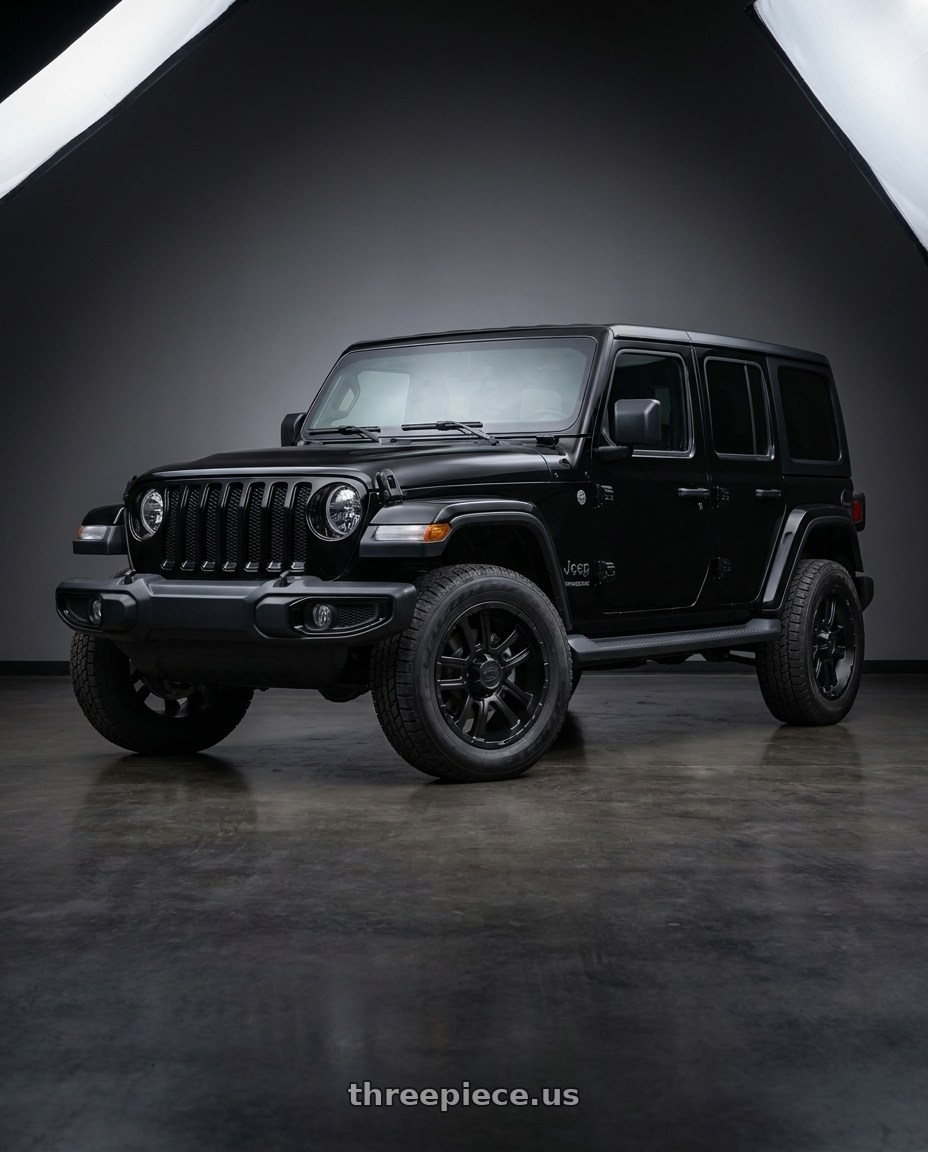 2021 Jeep Wrangler Sport with Ion Type 179 5x127 17x8+10 Matte Black wheels