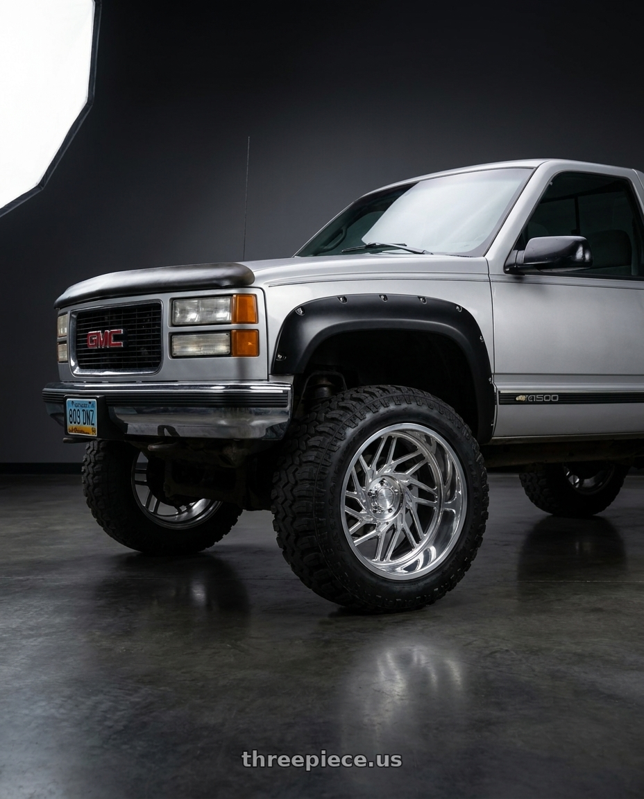 1997 GMC Sierra K1500 with Carolina Forged Asheville 6x5.5 30x16 -101 High Polish wheels