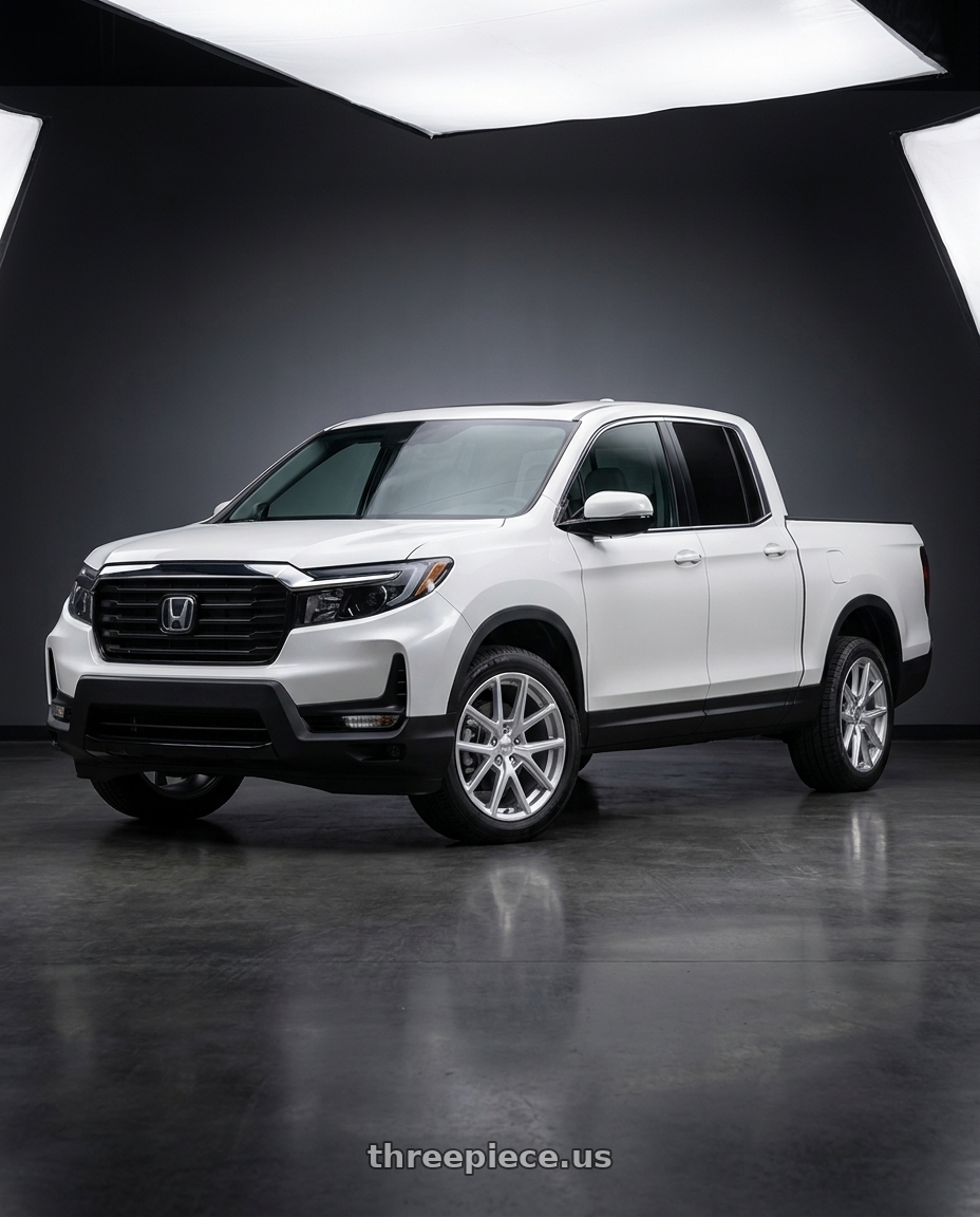 2021 Honda Ridgeline Sport fitted with American Racing AR943 5X120 18X8 +35 HYPER SILVER $319 wheels