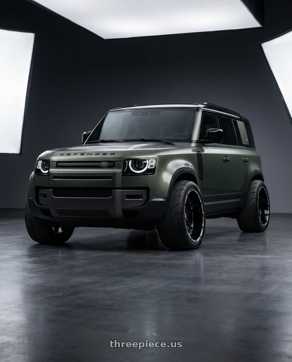 2023 Land Rover Defender 110 with Asanti Off Road AB809 ENFORCER 8X180 22X10 -18 GLOSS BLACK MILLED wheels