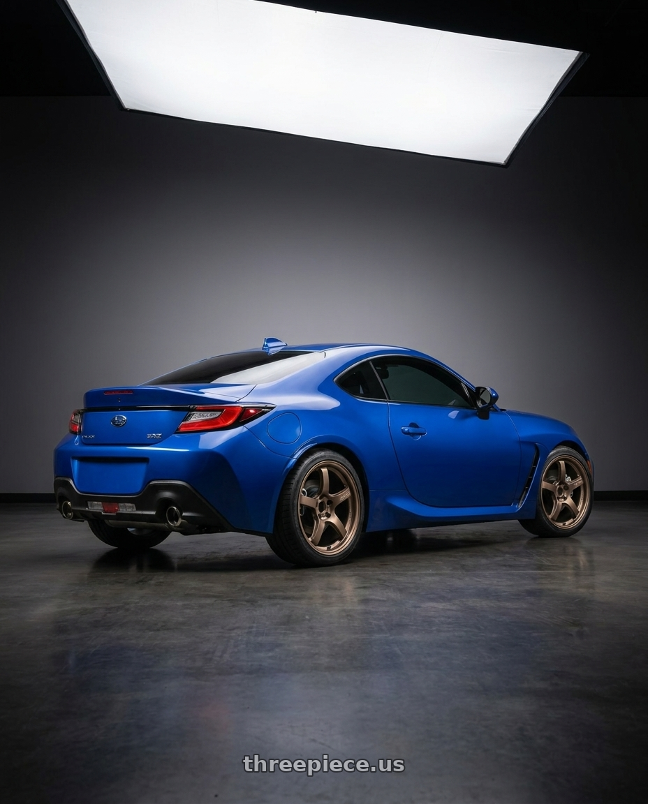 2023 SUBARU BRZ with Gram Lights 57CR 5x114.3 17x9+38 Bronze II wheels rear three quarter view square tires