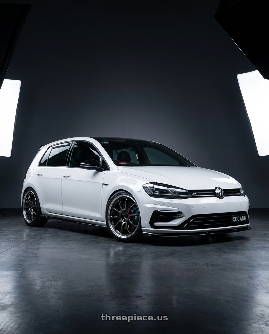 mk7.5 golf r 2018 with Work Emotion Zr10 5x112 18x8.5 +38 Glim Black Diamond Rim cut wheels
