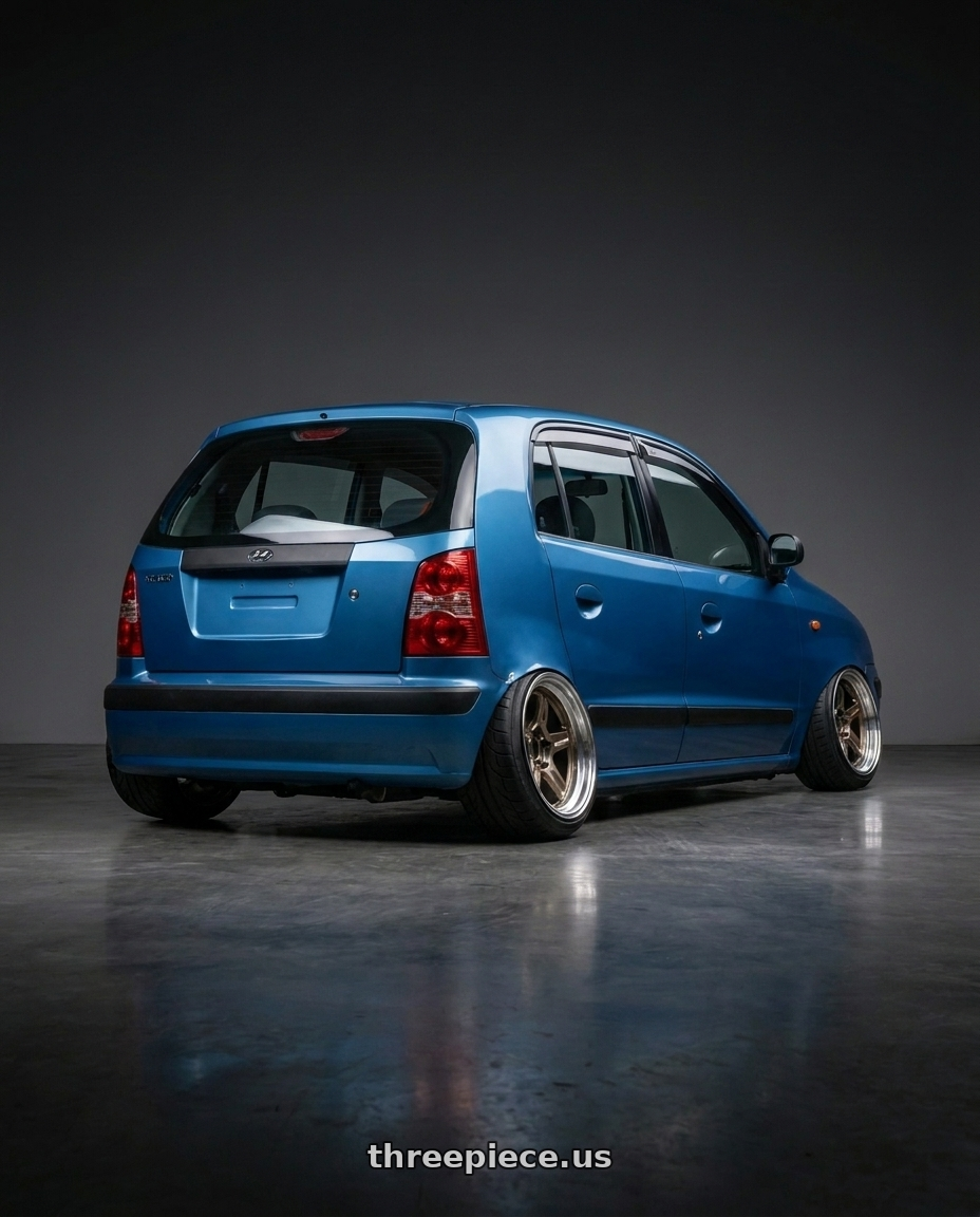 2000 hyundai atos with Work Emotion Rs11 2p wheels rear three quarter view excessive tires
