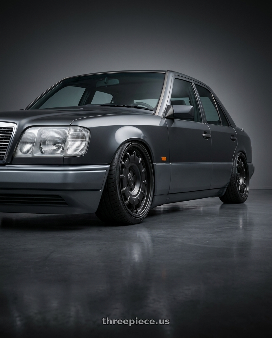 1994 Mercedes E class W124 with fifteen52 BUNDT SV 6x130 17x8 +40 ASPHALT BLACK (SATIN BLACK) wheels
