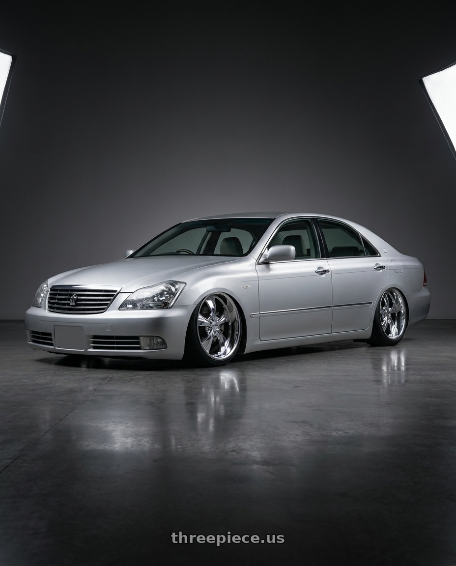 2005 Toyota crown with Strada Street Classics Old Skool 5x127 24x10 +15 Chrome wheels
