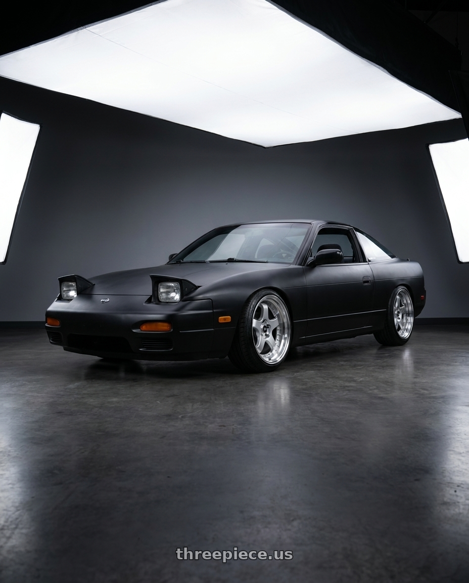 1993 Nissan 240SX with MST Wheels MT07 5x114.3 17x9.0 +20 Silver w/ Machined Lip wheels